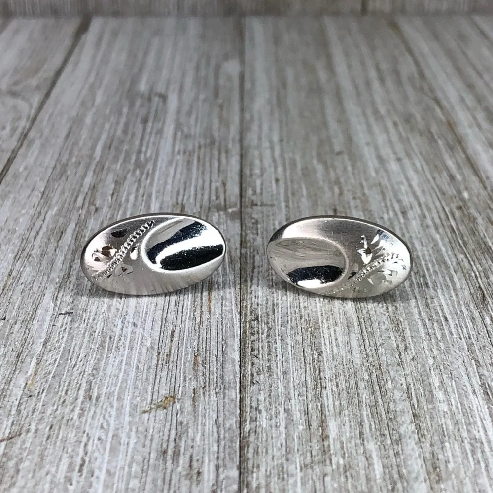 Vintage Foster Silver Engrave-able Cuff Links